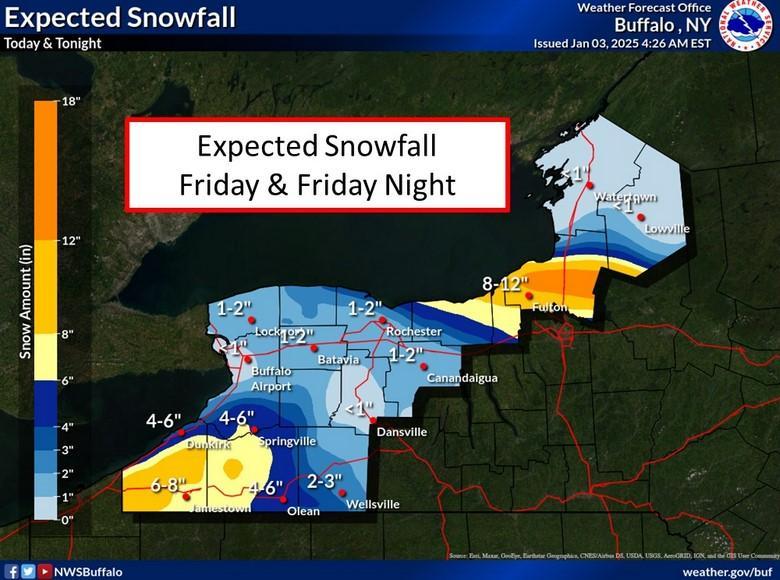 Lake Effect Snow Will Continue Across Inland Areas of Chautauqua County ...