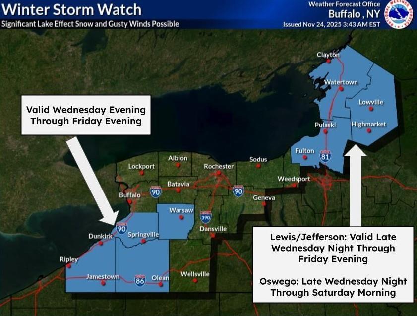 Winter Storm Watch in Effect, Beginning Wednesday Evening | Chautauqua ...