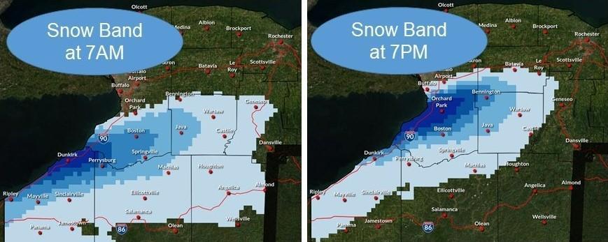 Lake Effect Snow Warning Continues, Band Expected to Shift North on ...
