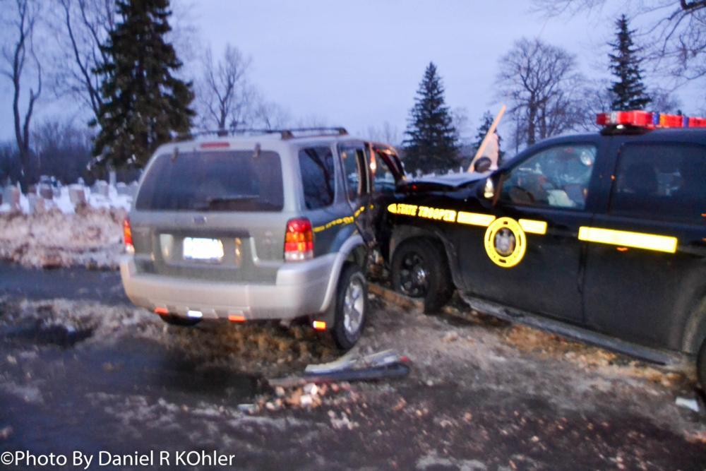 Trooper vehicle involved in twovehicle crash near Dunkirk Chautauqua