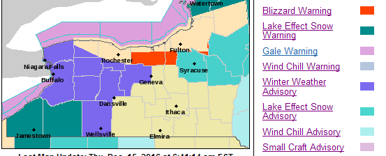Lake Effect Snow Warning continues until 7 am Friday | Chautauqua Today