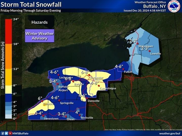 Winter Weather Advisory in Effect Until 6:00 AM Saturday | Chautauqua Today
