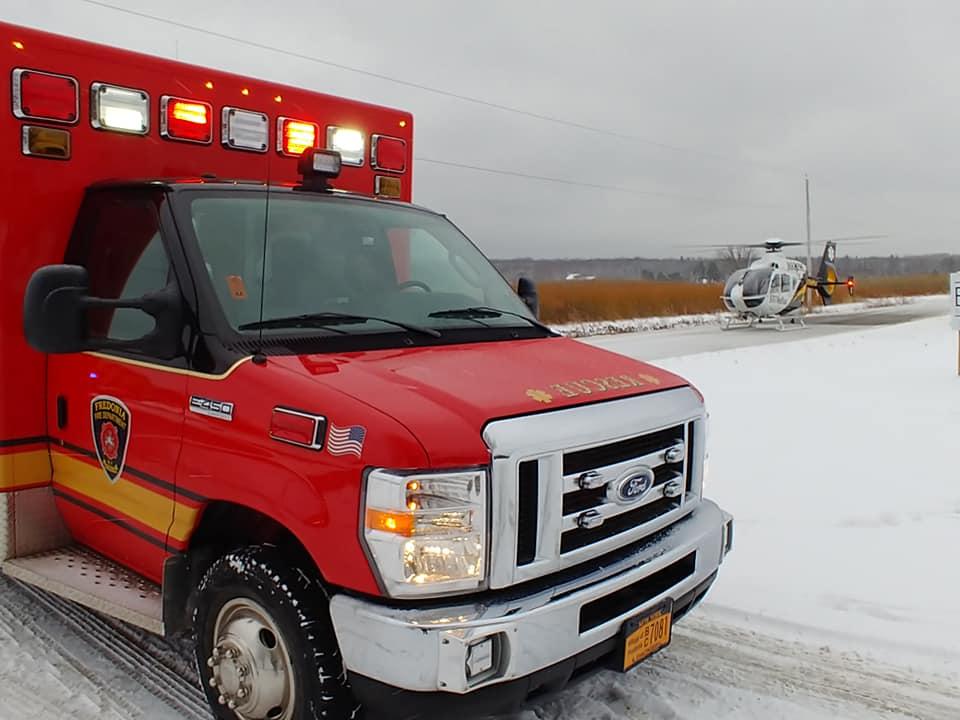 Fredonia Firefighters Extricate Male Who Fell from Roof of House