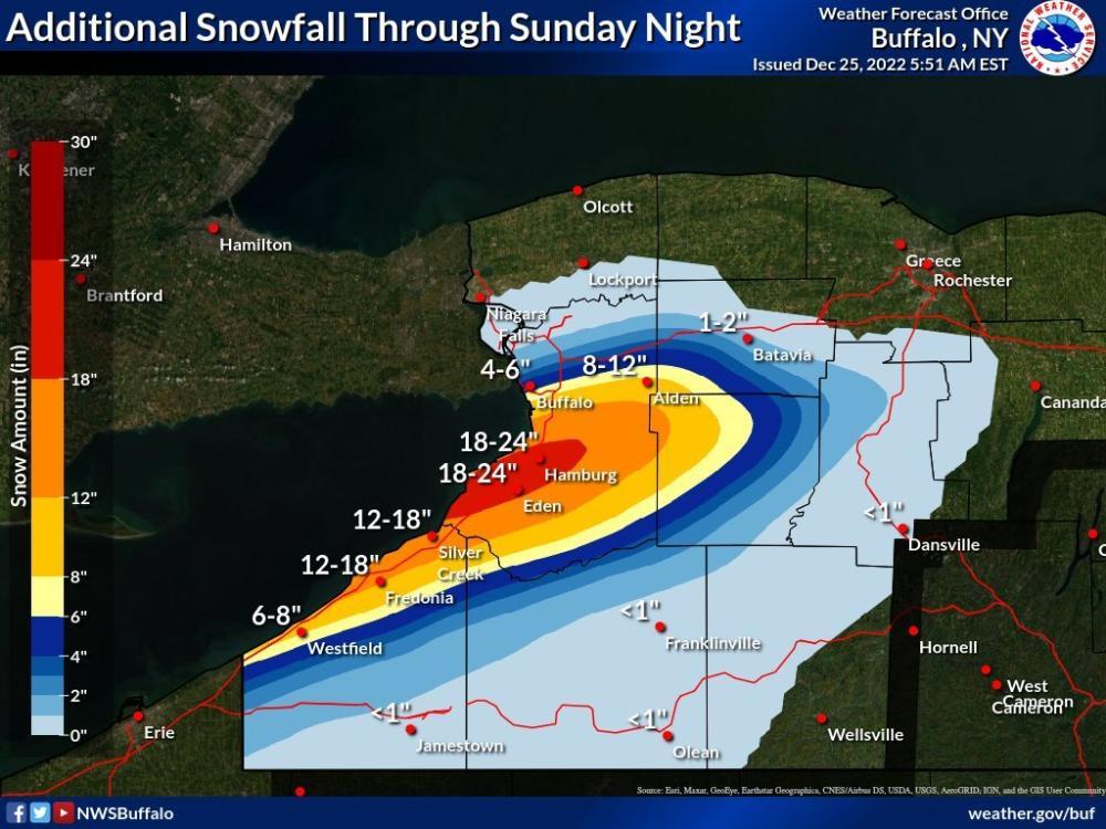 Winter Storm Warning Continues as Lake Effect Band Moves into ...