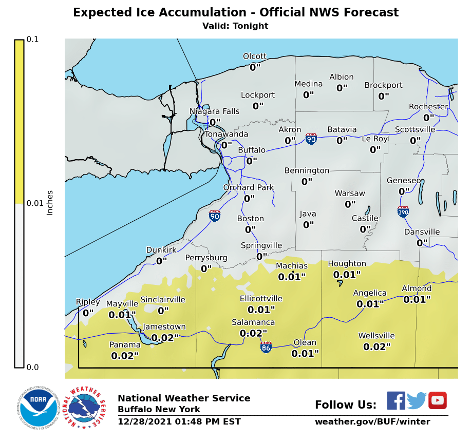 Winter Weather Advisory issued for Chautauqua and Cattaraugus counties