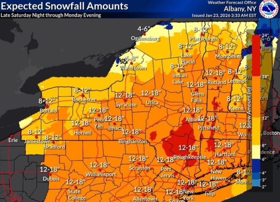 Winter Storm Warning in Effect Through Monday Evening | Chautauqua Today