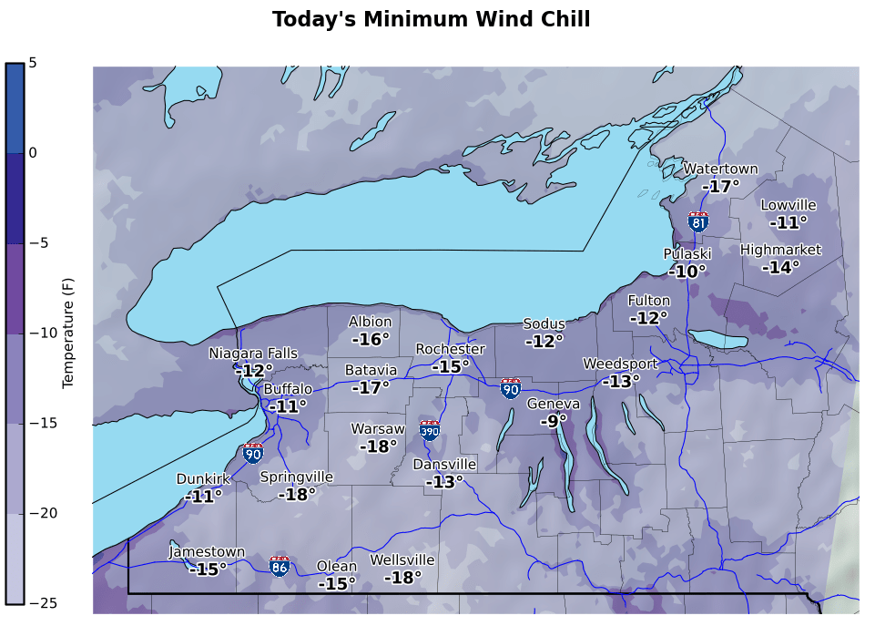Wind Chill Advisory until 11 am Chautauqua Today