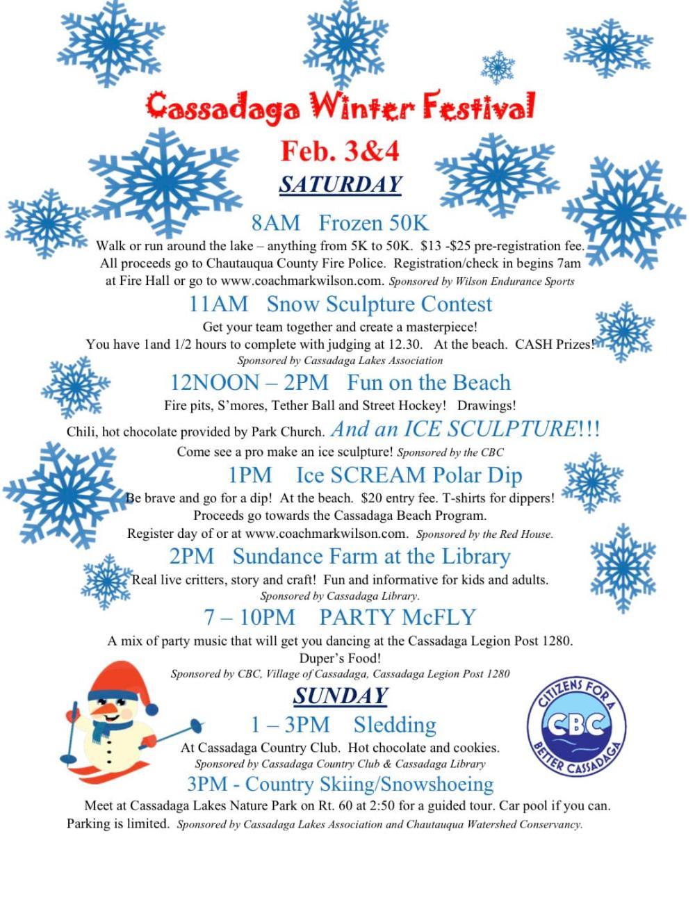 8th Annual Cassadaga Winter Festival Begins Saturday Chautauqua Today