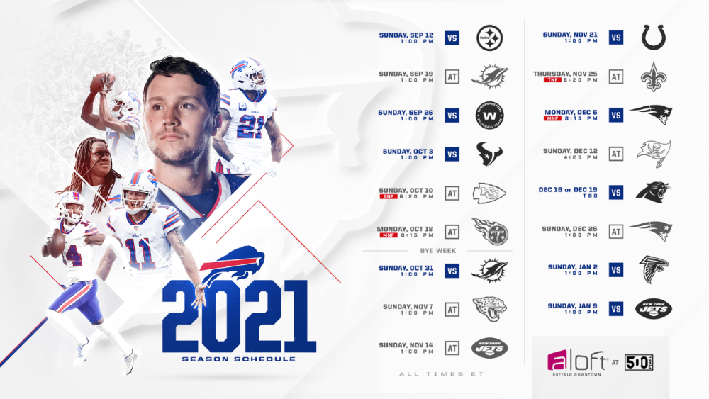Buffalo Bills Reveal Complete 2021 Schedule Chautauqua Today