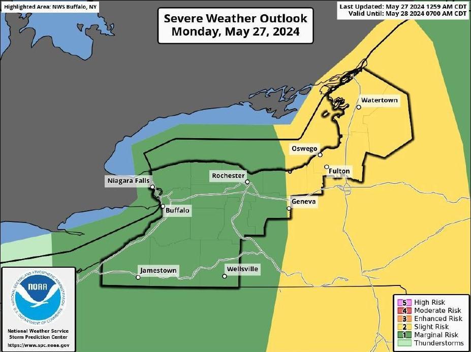 WNY Under Marginal Severe Weather Risk for Memorial Day | Chautauqua Today