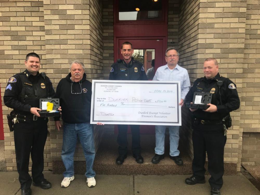 Dunkirk Police Receive Donation from Dunkirk Exempt Fireman's