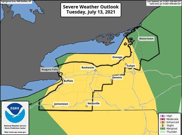 Most of WNY Under Slight Risk for Severe Weather on Tuesday ...