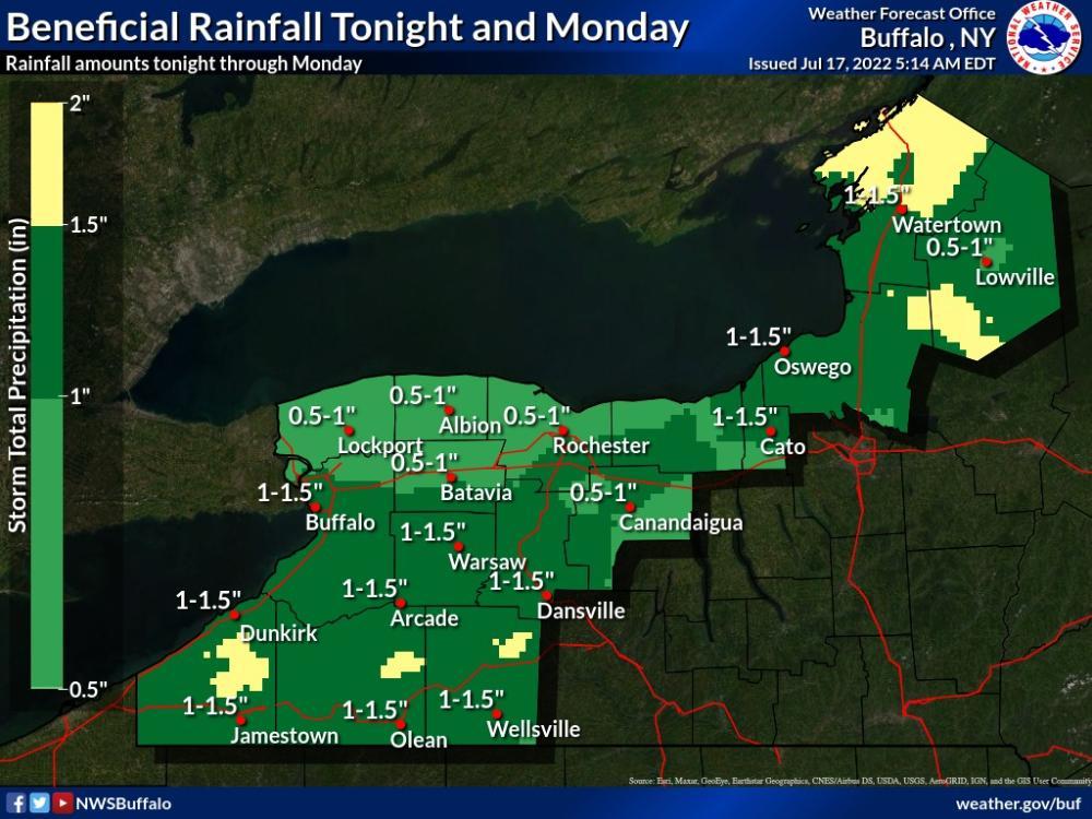 NWS Says Western New York Will Get Beneficial Rainfall Through Monday