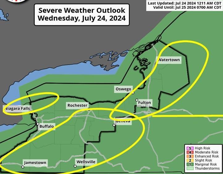 Western New York Under Marginal Severe Weather Risk | Chautauqua Today