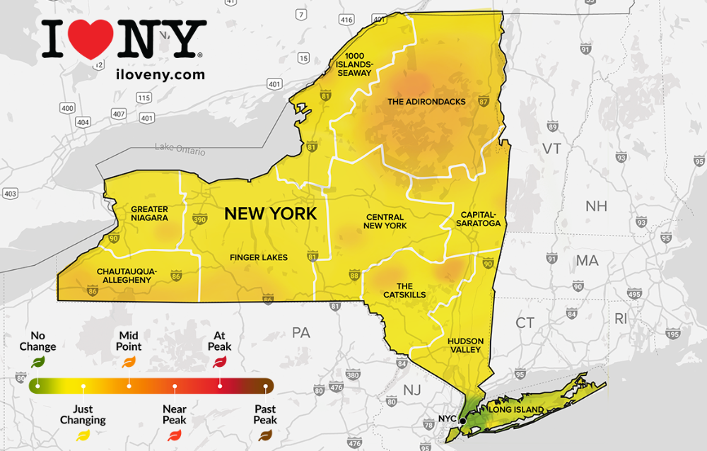 Fall foliage nearing midpoint of change in many parts of NYS