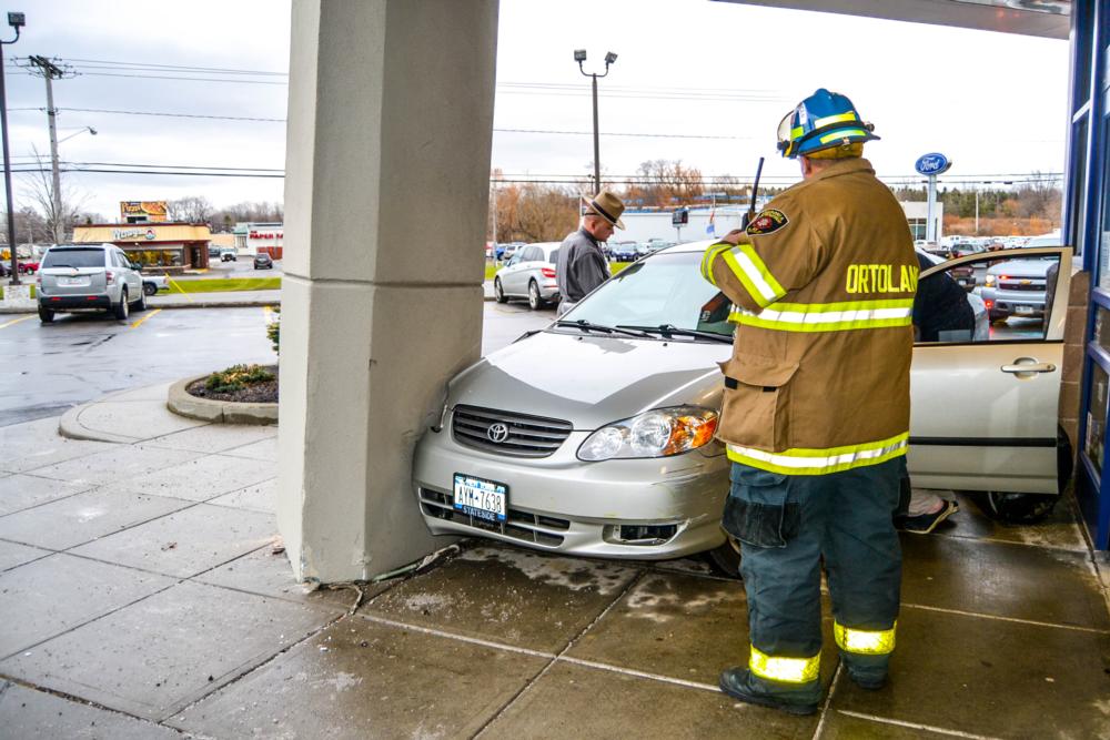 Car crashes into building pillar near Fredonia Chautauqua Today