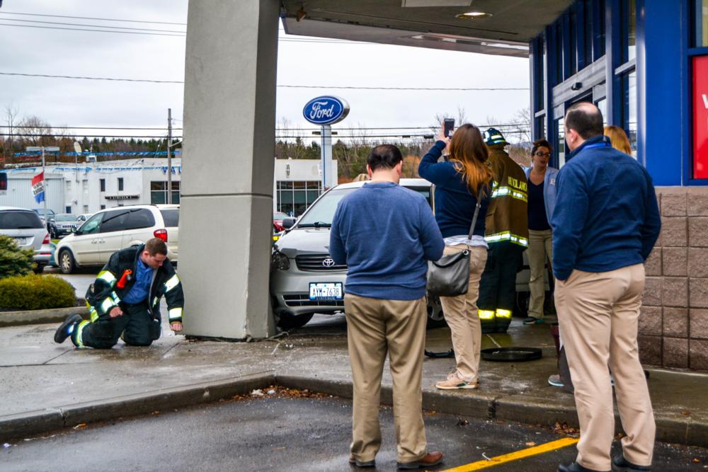 Car crashes into building pillar near Fredonia Chautauqua Today